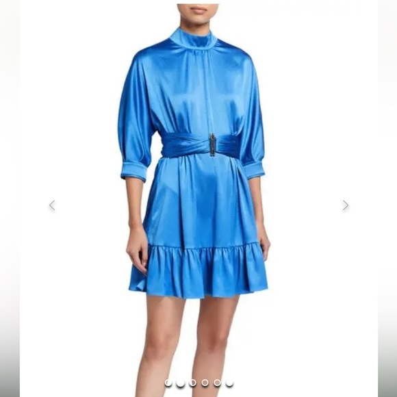 Alexis Blue Satin Cocktail Dress- Size XS; Like New Condition - Picture 14 of 14